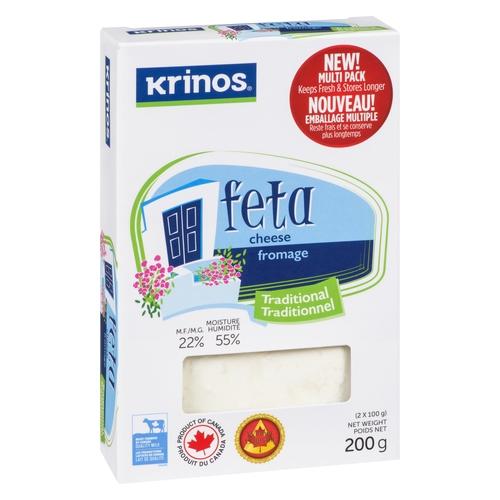 Krinos - Traditional Feta Cheese - Multi Pack 200g, 1 Each