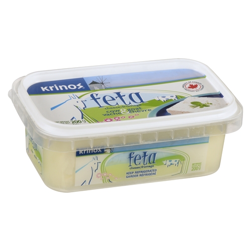 Krinos - Cow and Goat Milk Feta Cheese 200g, 1 Each