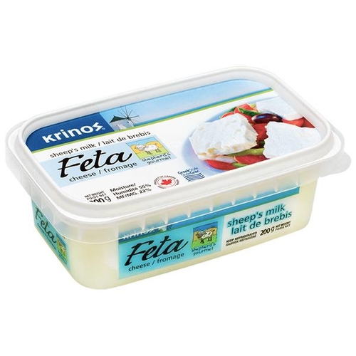 Krinos - Greek Feta Cheese 22% m.f. 200g, 1 Each