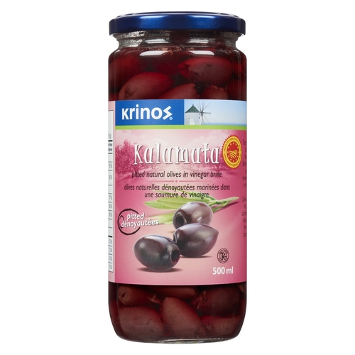 Krinos - Kalamata Natural Olives - Pitted 500ml, 1 Each