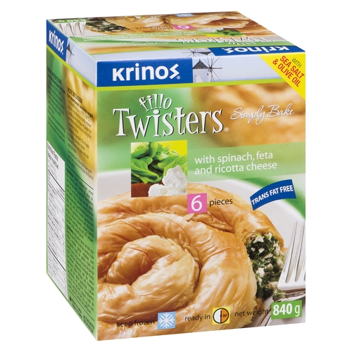 Krinos - Twisters - Spinach and Feta Cheese 840g, 1 Each