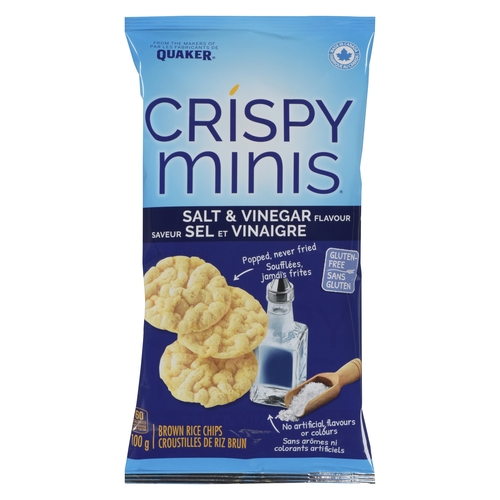 Quaker - Crispy Minis Brown Rice Chips - Salt & Vinegar 100g, 1 Each