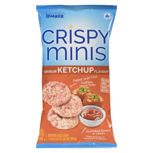 Quaker - Crispy Minis Brown Rice Chips - Ketchup 100g, 1 Each