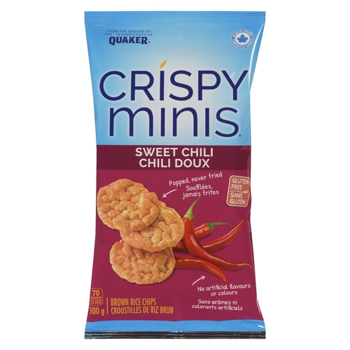 Quaker - Crispy Minis Brown Rice Chips - Sweet Chili 100g, 1 Each