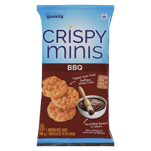 Quaker - Crispy Minis Brown Rice Chips - BBQ 100g, 1 Each