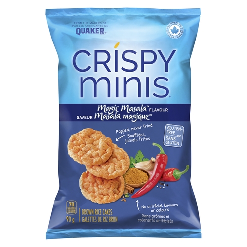 Quaker - Crispy Minis Brown Rice Cakes - Magic Masala Flavour 90g, 1 Each