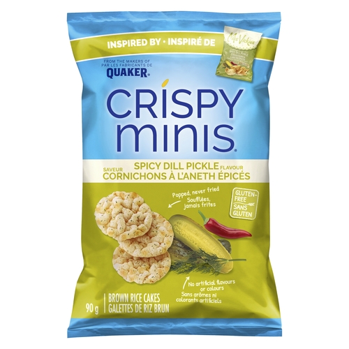 Quaker - Crispy Minis Brown Rice Cakes - Spicy Dill Pickle 90g, 1 Each
