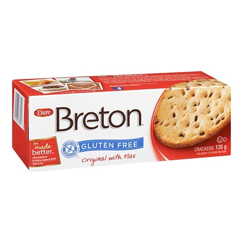 Dare - Breton Crackers - Gluten Free Original with Flax 135g, 1 Each