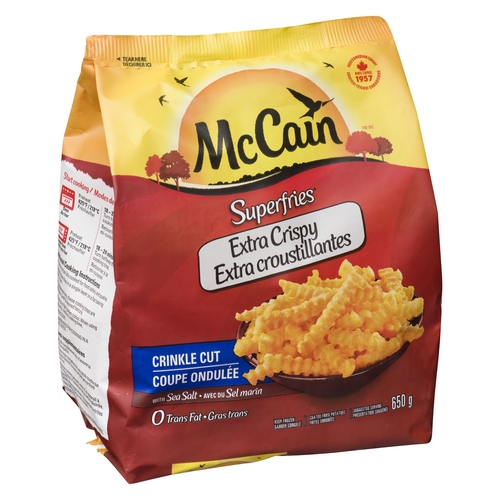 McCain - Superfries Extra Crispy Coated Fried Potatoes - Crinkle Cut with Sea Salt 650g
