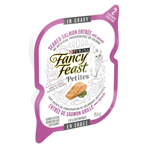 Purina - Fancy Feast Petites Gourmet Cat Food - Seared Salmon Entree with Spinach 79.4g