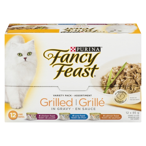 Purina - Fancy Feast Gourmet Cat Food - Grilled Variety Pack in Gravy 12/85g, 1 Each