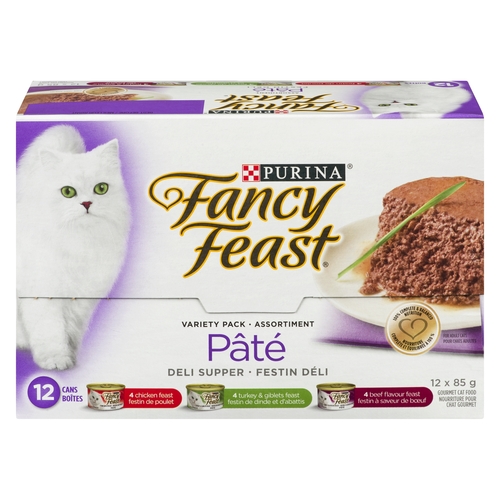 Purina - Fancy Feast Gourmet Cat Food Paté Deli Supper Variety Pack 12/85g, 1 Each