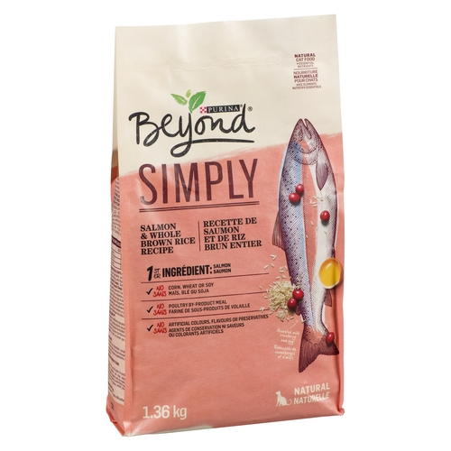 Purina - Beyond Grain Free Natural Cat Food - Simply Salmon & Whole Brown Rice 1.36kg, 1 Each