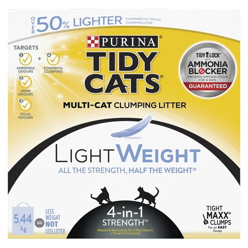 Purina - Tidy Cats Clumping Litter LightWeight 4-in-1 Strength 5.44kg, 1 Each