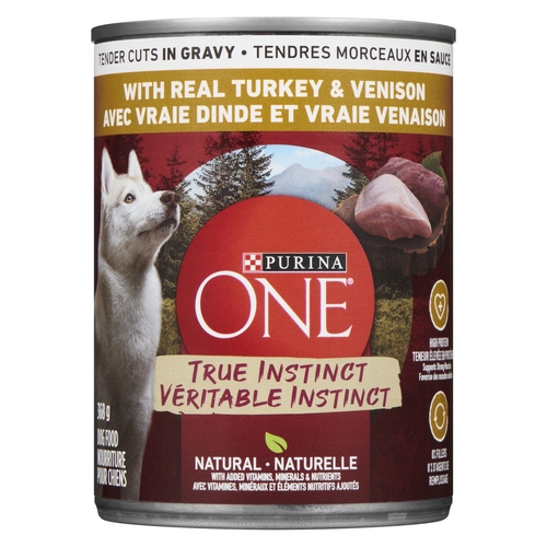 Purina One True Instinct Dog Food - Tender Cuts in Gravy with Real Turkey & Venison 368g, 1 Each