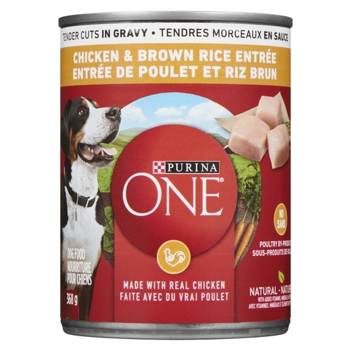 Purina One Dog Food - Tender Cuts in Gravy Chicken & Brown Rice Entrée 368g, 1 Each