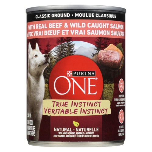 Purina One Smart Blend True Instinct Dog Food - Beef & Salmon 368g, 1 Each