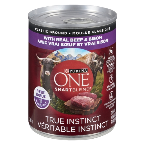 Purina One Smart Blend True Instinct Dog Food - Beef & Bison 368g, 1 Each