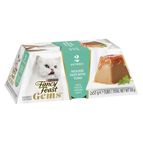 Purina - Fancy Feast Gourmet Cat Food - Gems - Mousse Pate with Tuna 2's 114g, 1 Each