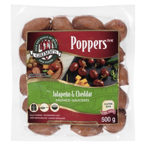 Grimm's Fine Foods - Poppers Sausage - Jalapeño & Cheddar 500g, 1 Each
