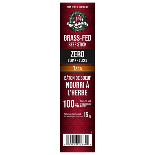 Grimm's Fine Foods - Grass-Fed Beef Stick - Taco 15g, 1 Each