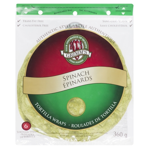 Grimm's Fine Foods - Tortillas - Spinach 6pk, 1 Each