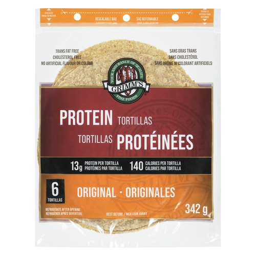 Grimm's Fine Foods - Protein Tortillas - Original 6's 342g, 1 Each