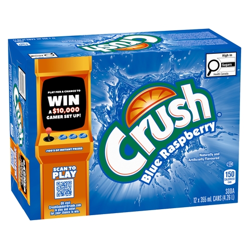 Crush - Blue Raspberry Soft Drink 12/355ml, 1 Each