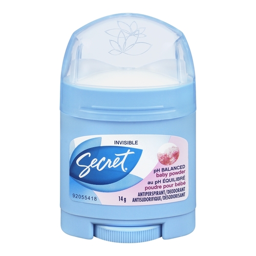 Secret - Invisible Anti-Perspirant/Deodorant  - pH Balanced Baby Powder 14g, 1 Each
