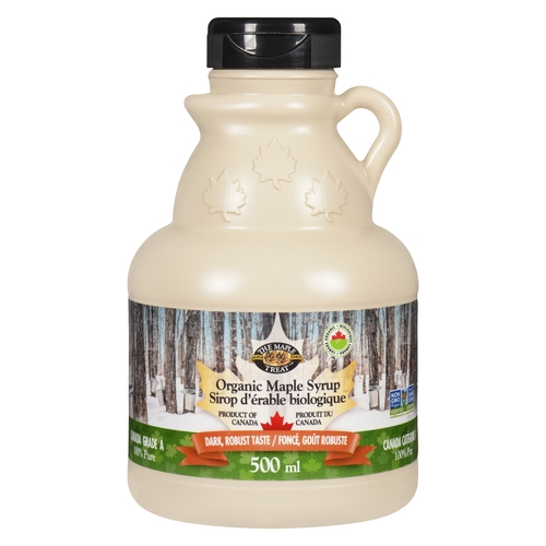 The Maple Treat - Organic 100% Pure Maple Syrup - Canada Grade A - Dark, Robust Taste 500ml