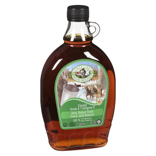 Uncle Luke's - Organic 100% Pure Maple Syrup - Canada Grade A - Dark, Robust Taste 500ml, 1 Each