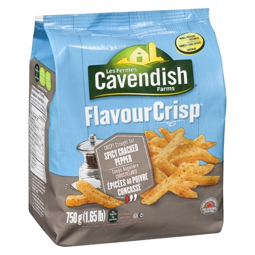 Cavendish Farms - Frozen Fried Potatoes - Straight Cut Fries - Flavour Crisp - Spicy Cracked Pepper 750g