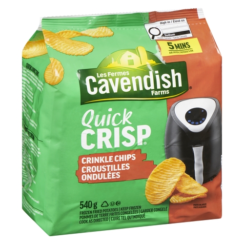 Cavendish Farms - Quick Crisp Frozen Fried Potatoes - Crinkle Chips 540g, 1 Each