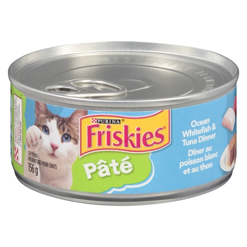 Purina - Friskies Cat Food - Pâté - Whitefish & Tuna Dinner 156g, 1 Each