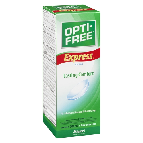 Opti-Free - Express Advanced Cleaning & Disinfecting Solution For All Soft Contact Lens 300ml, 1 Each