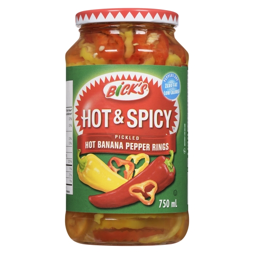 Bick's - Pickled Hot Banana Pepper Rings - Hot & Spicy 750ml, 1 Each