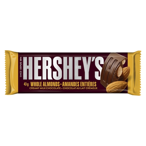 Hershey's Creamy Milk Chocolate - Whole Almonds 43g, 1 Each