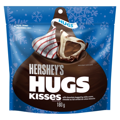Hershey's - Hugs Kisses Milk Chocolate Hugged by White Creme 180g, 1 Each