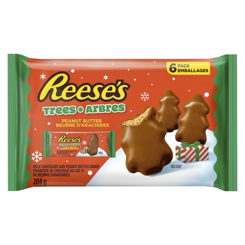 Reese's Milk Chocolate and Peanut Butter Candy Trees - 6 Pack 204g, 1 Each