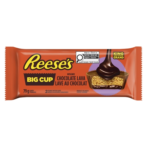 Reese's Big Cup Candy with Chocolate Peanut Butter Cups - Lava King Size 2's 79g