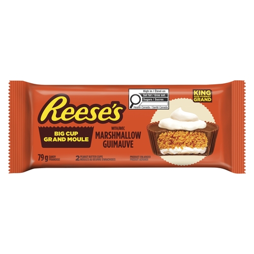 Reese's - Big Cup Candy with Marshmallow Peanut Butter Cups - King Size 2's 79g, 1 Each
