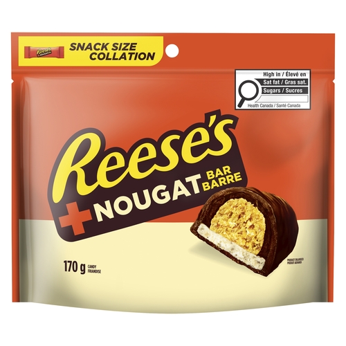 Reese's + Nougat Bar Candy - Snack Size 170g, 1 Each