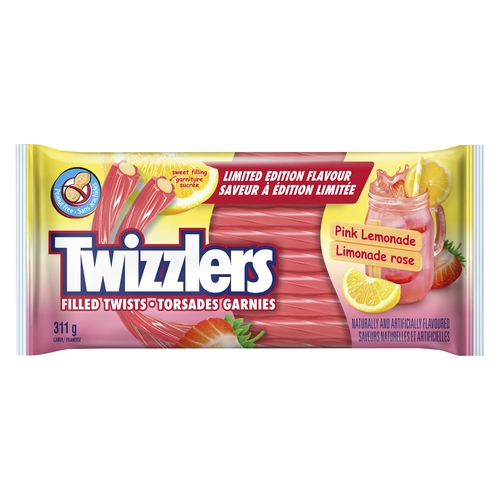 Twizzlers - Filled Twists Candy - Pink Lemonade Limited Edition 311g, 1 Each