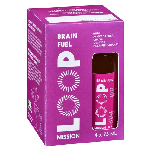 Loop Mission - Infusion with Cold-Pressed Juice Brain Fuel 4/60ml, 1 Each
