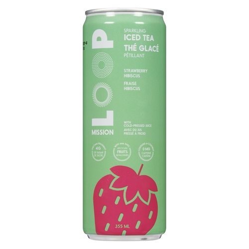 Loop Mission - Sparkling Iced Tea - Strawberry Hibiscus 355ml, 1 Each