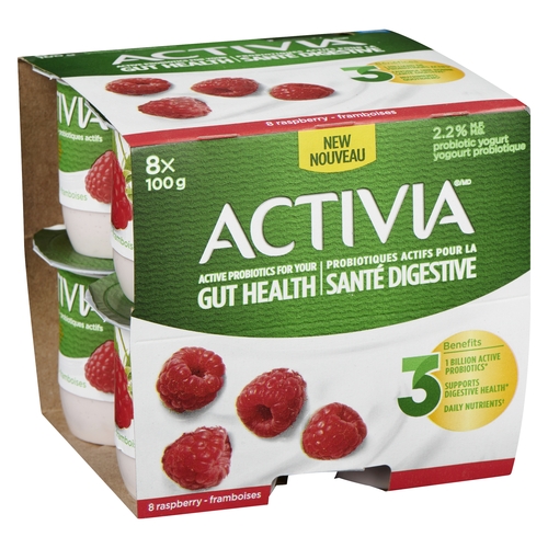 Activia Probiotic Yogurt - Raspberry 2.2% m.f. 8pk, 1 Each