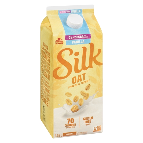 Silk - Fortified Oat Beverage - Unsweetened Vanilla 1.75l, 1 Each