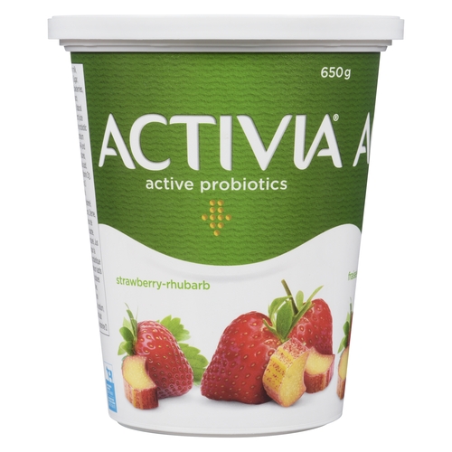 Activia - Probiotic Yogurt - Strawberry-Rhubarb 2.9% m.f. 650g, 1 Each