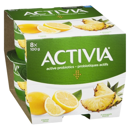 Activia - Probiotic Yogurt - Lemon, Pineapple 2.9% m.f. 8pk, 1 Each