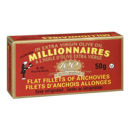 Millionnaires - Flat Fillets of Anchovies in Extra Virgin Olive Oil 50g